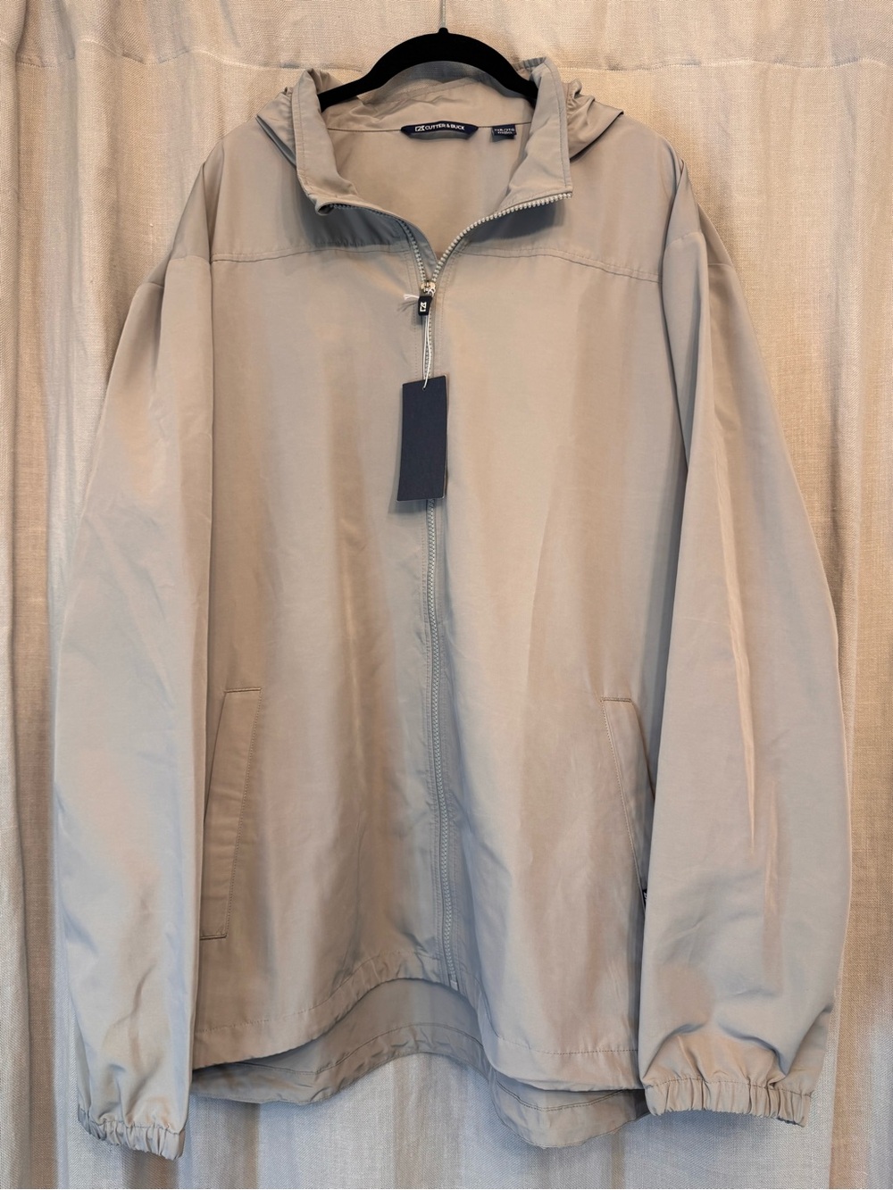 Cutter & Buck Easy-Care Hooded Windbreaker Jacket Grey 2XB NWT